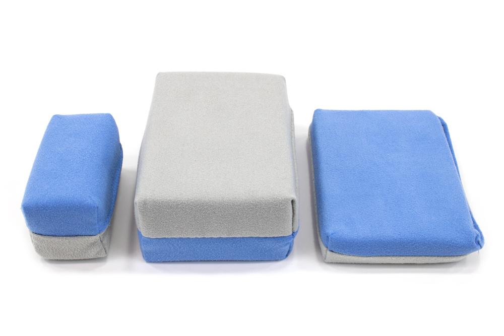 Autofiber Sponge [Saver Applicator Smooth] Microfiber Suede Applicator Sponge with Plastic Barrier - Blue & Gray - 12 pack