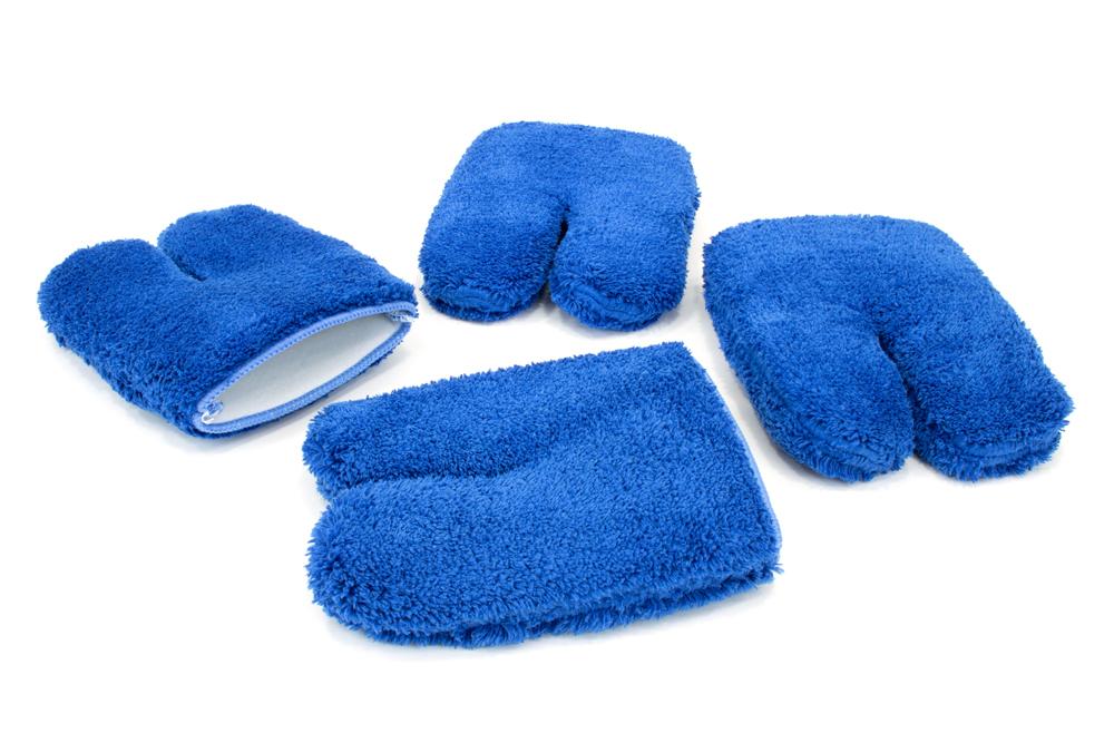 Autofiber Mitt Split Fingers (Spock) [Wheel Fingers] Microfiber Rim and Wheel Half Mitts (4.5 in. x 6 in.) 4 pack