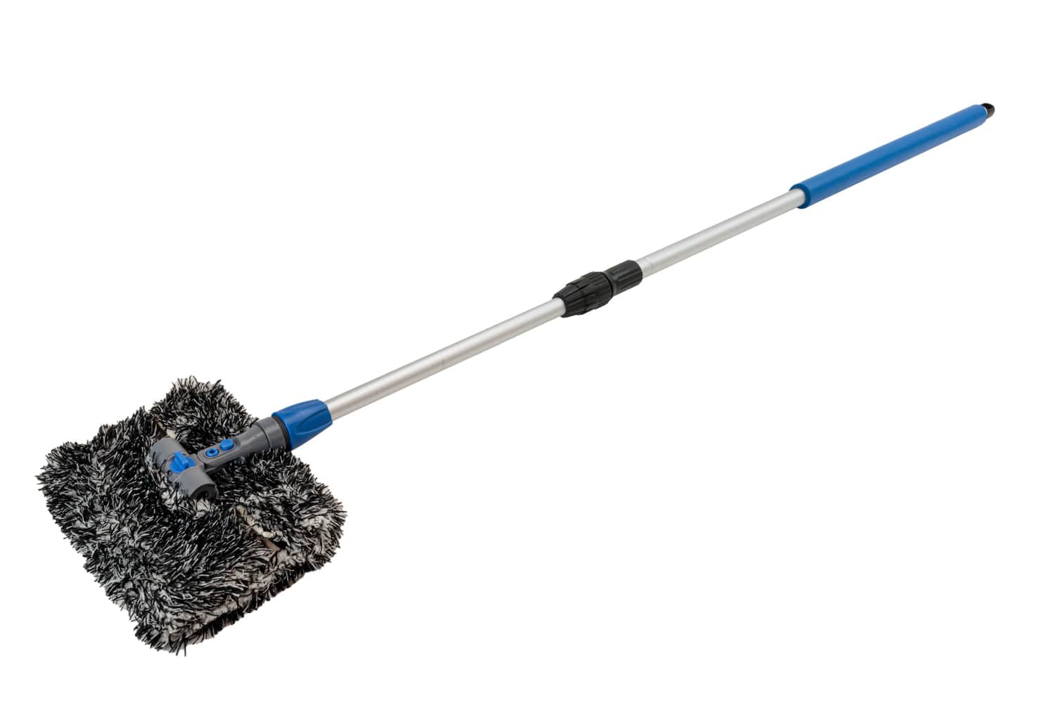 Autofiber Tool Monster Plus- Black / Telescoping (2-piece) Straight (48"-78") [Mitt on a Stick PRO] Adjustable Microfiber Wash Brush