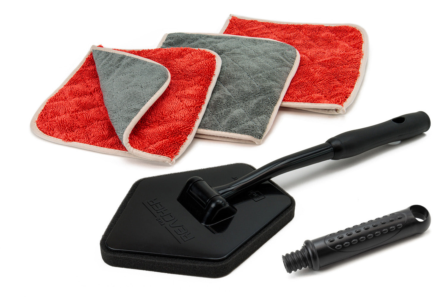 Autofiber Tool Red [The Reacher GPT] Reacher Extension Tool + Glass Perfect Towels (3 pack)