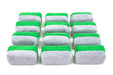 Autofiber Sponge Green/Gray Mini [Saver Applicator Terry] Microfiber Coating Applicator Sponge with Plastic Barrier  - 12 pack