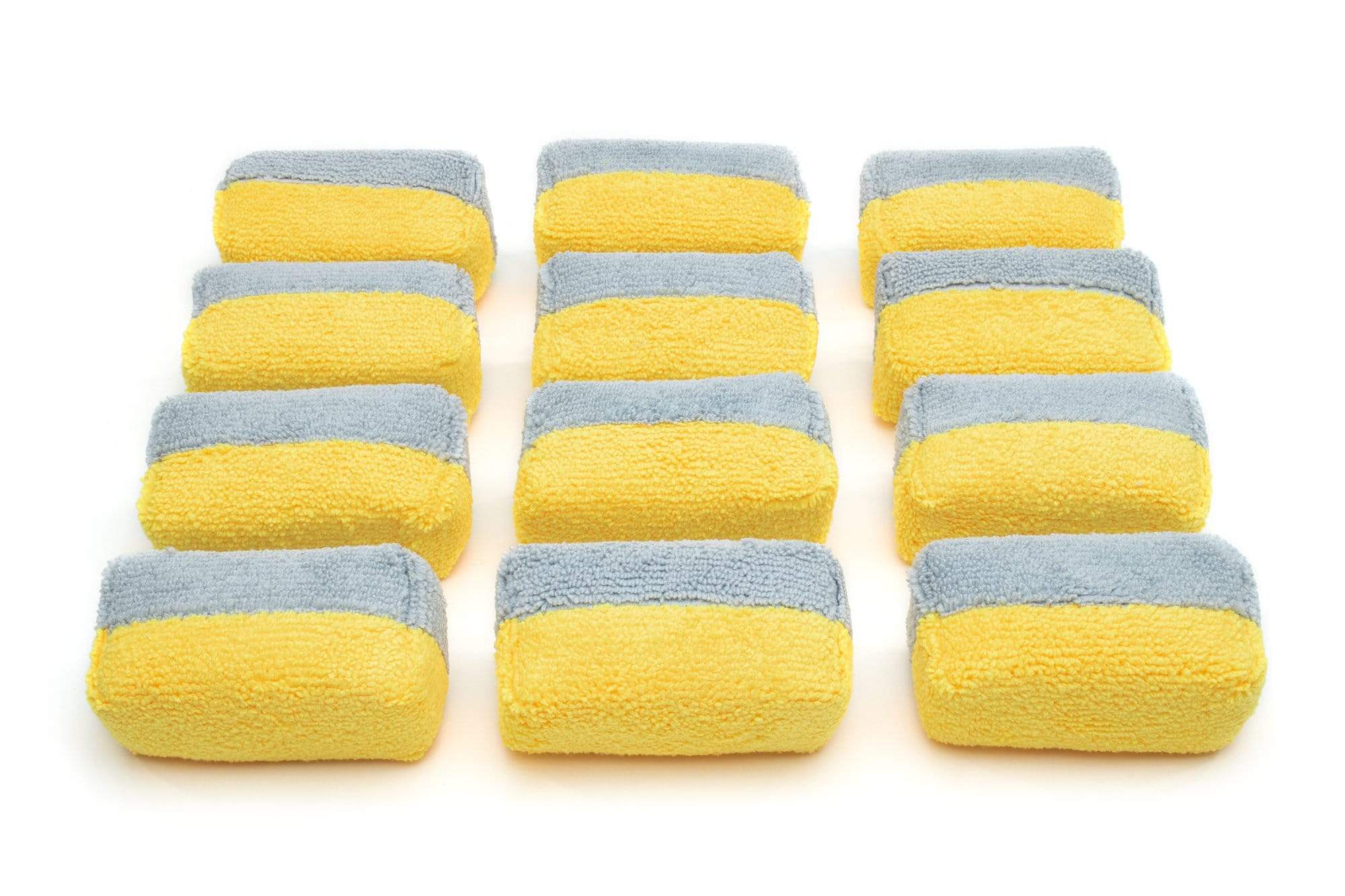 Autofiber Sponge Gold/Gray Mini [Saver Applicator Terry] Microfiber Coating Applicator Sponge with Plastic Barrier  - 12 pack