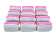 Autofiber Sponge Pink/Gray Mini [Saver Applicator Terry] Microfiber Coating Applicator Sponge with Plastic Barrier  - 12 pack