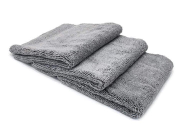 Autofiber Towel Gray [Detailer's Delight] Heavyweight Microfiber QD and Final Wipe Towel (16 in. x 16 in., 550 gsm) 3 pack