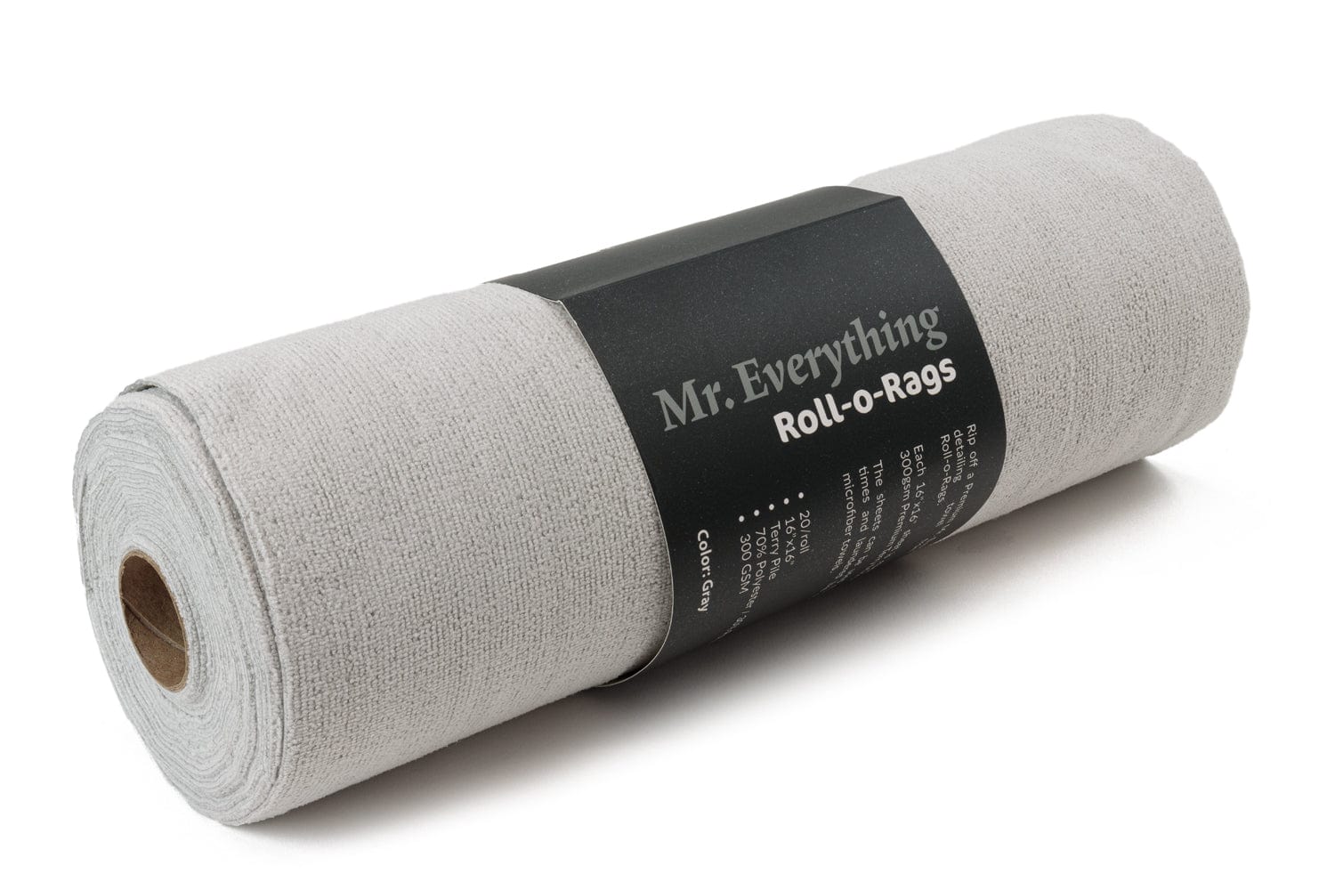 Autofiber Case Towel Gray FULL CASE [Mr. Everything : Roll-o-Rags] Premium Microfiber Towels on a Roll 16"x16" - 15 rolls/case